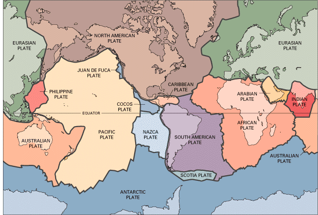 tectonics plates map. Earth#39;s tectonic plates