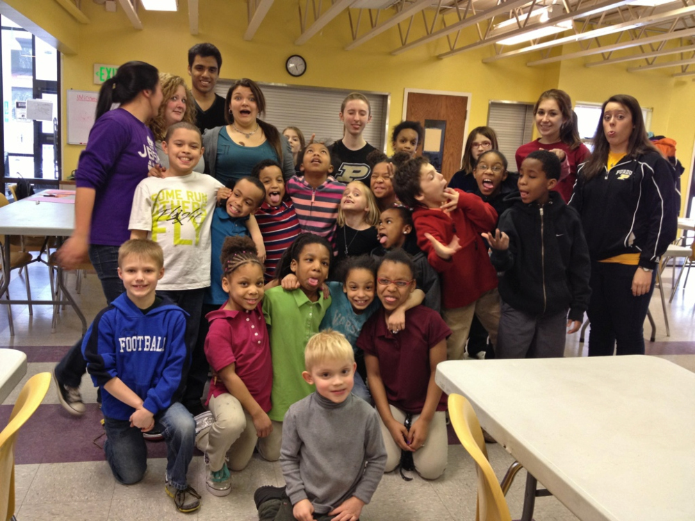Students and children at The Hanna Center