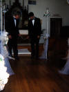 Michael and Joseph rolling out aisle runner