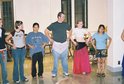 Dorm residents get basic bellydance instruction from Mirage dancers.