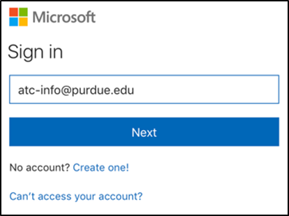 Type in your Purdue E-mail address as the username