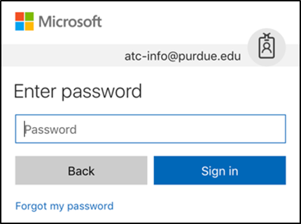 Enter your Purdue password