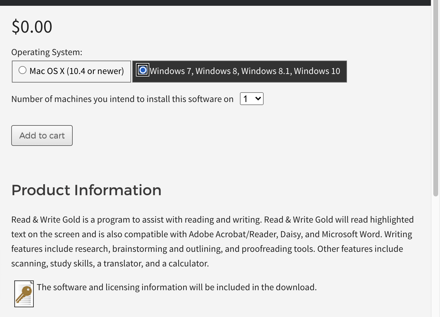 Operating System: Windows 7, Windows 8, Windows 8.1, Windows 10 radio button selected