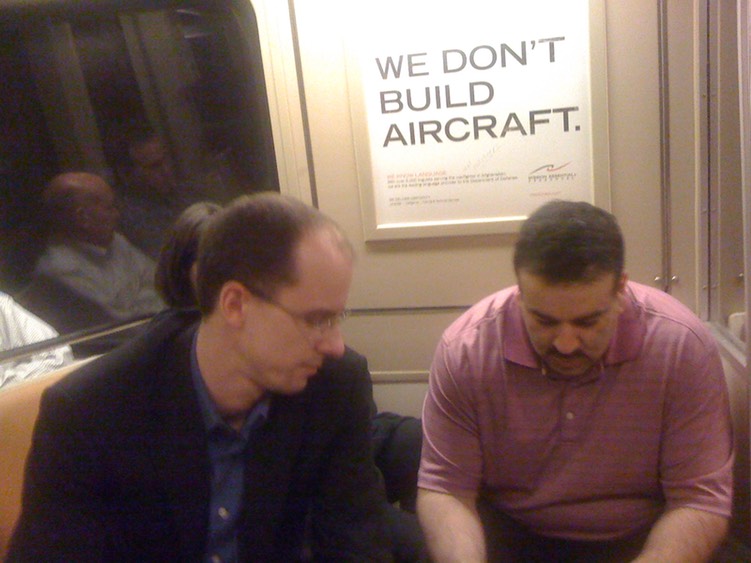 Tim and Grant on Subway